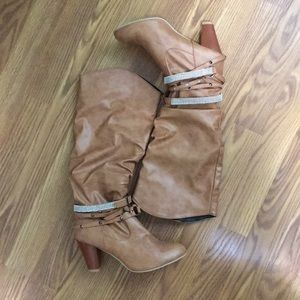 Studded Brown Leather Boots